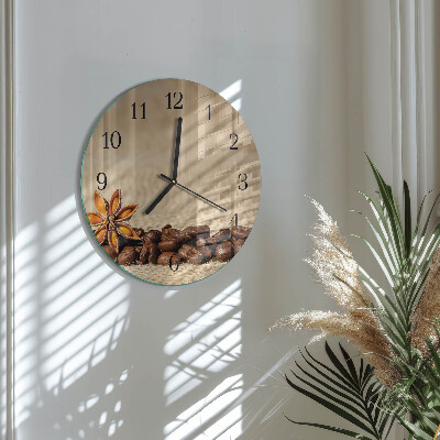 Reloj de pared redondo Granos de café
