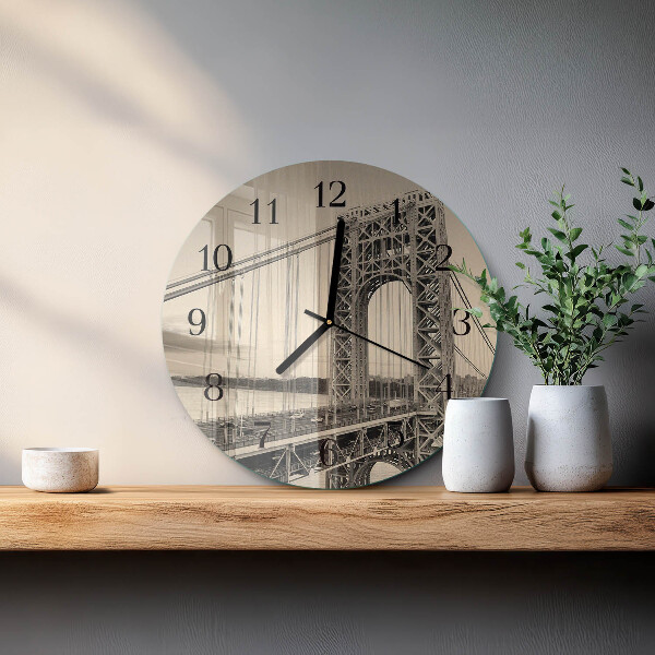 Reloj de pared redondo Puerta dorada