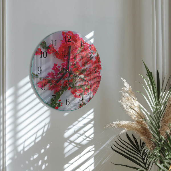 Reloj de pared redondo Flores