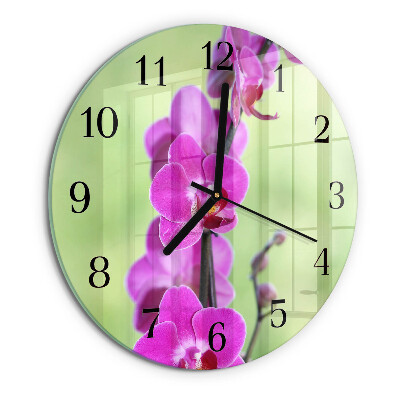 Reloj de pared redondo Orquídea