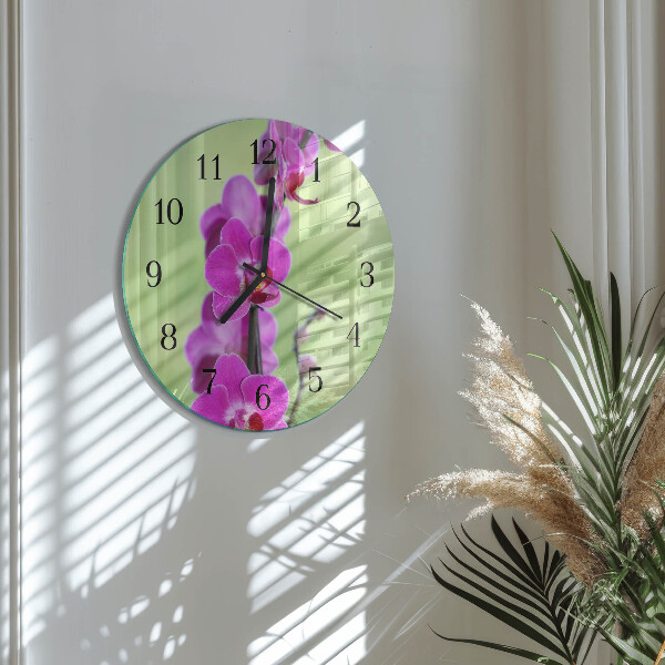 Reloj de pared redondo Orquídea