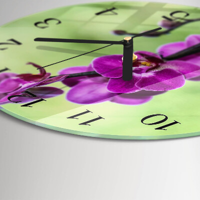 Reloj de pared redondo Orquídea