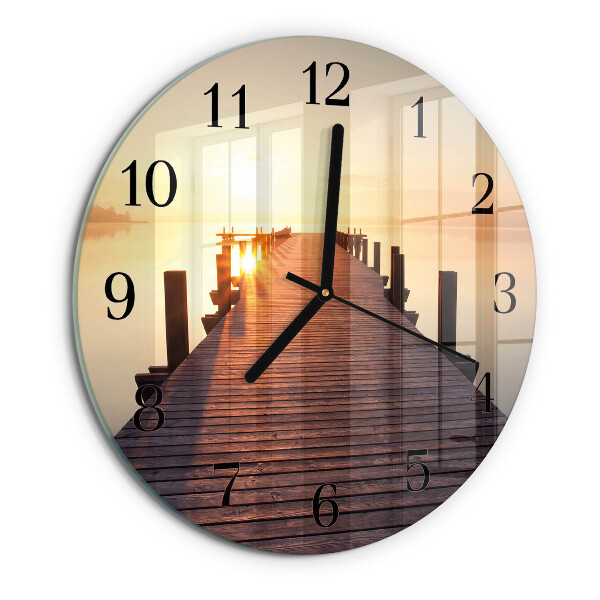 Reloj de pared redondo Puente sobre el lago