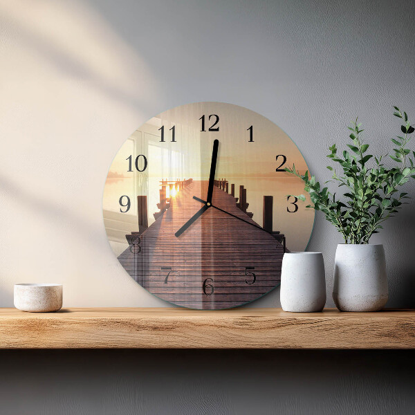 Reloj de pared redondo Puente sobre el lago