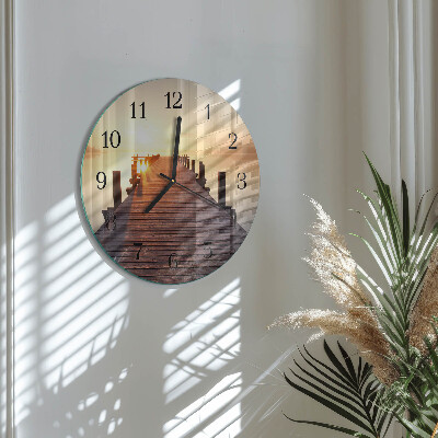 Reloj de pared redondo Puente sobre el lago