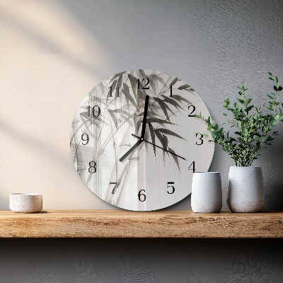 Reloj de pared redondo Bambú