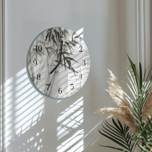 Reloj de pared redondo Bambú