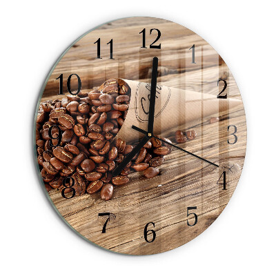 Reloj de pared redondo Granos de café