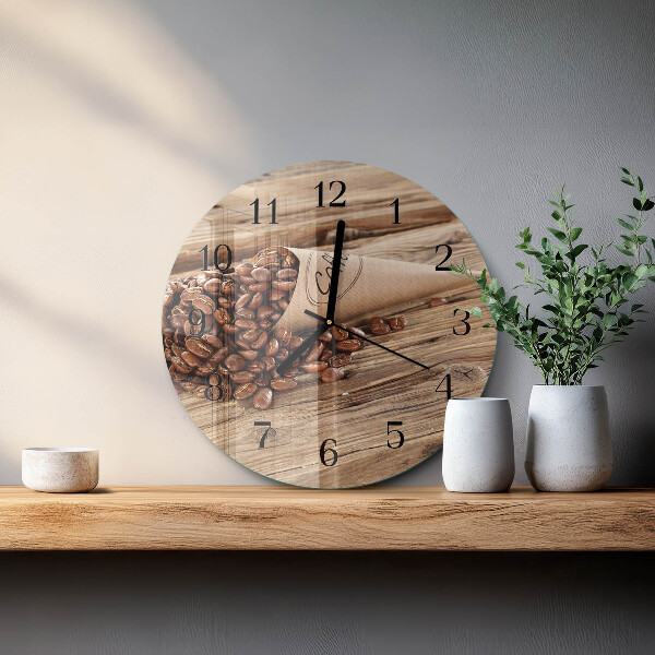 Reloj de pared redondo Granos de café