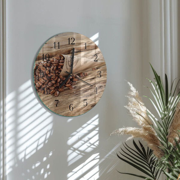Reloj de pared redondo Granos de café