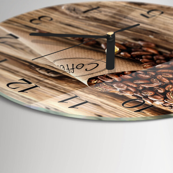 Reloj de pared redondo Granos de café