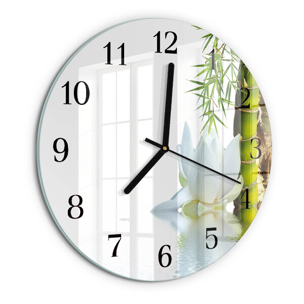 Reloj de pared redondo Bambú