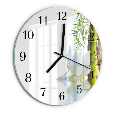 Reloj de pared redondo Bambú