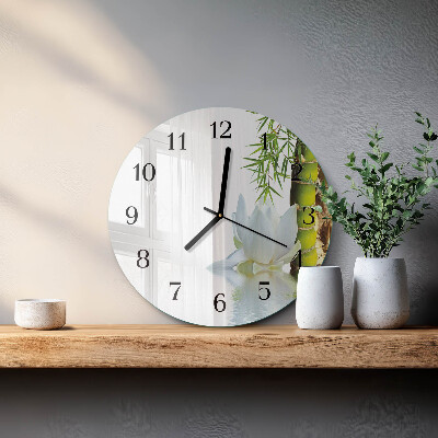 Reloj de pared redondo Bambú