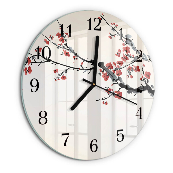 Reloj de pared redondo Flores