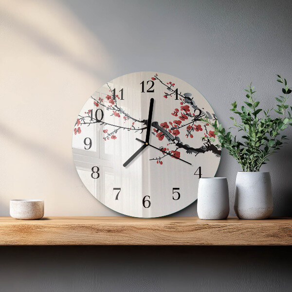 Reloj de pared redondo Flores