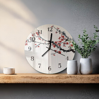 Reloj de pared redondo Flores