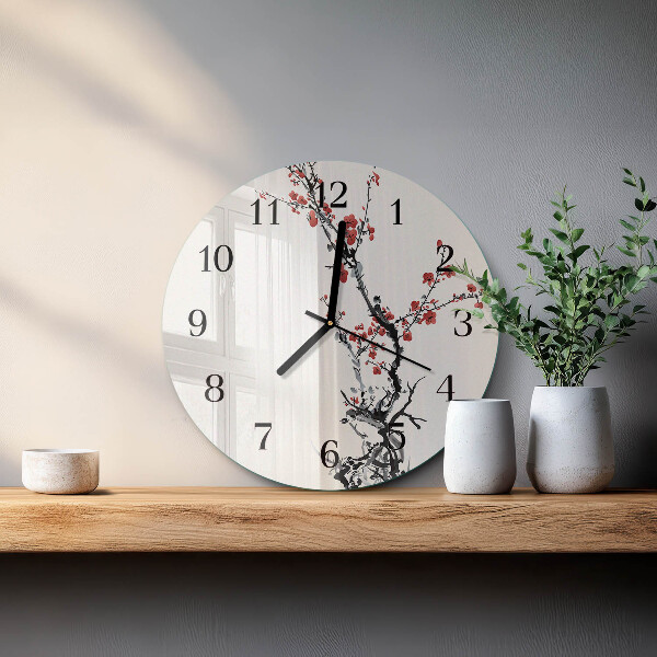Reloj de pared redondo Flores