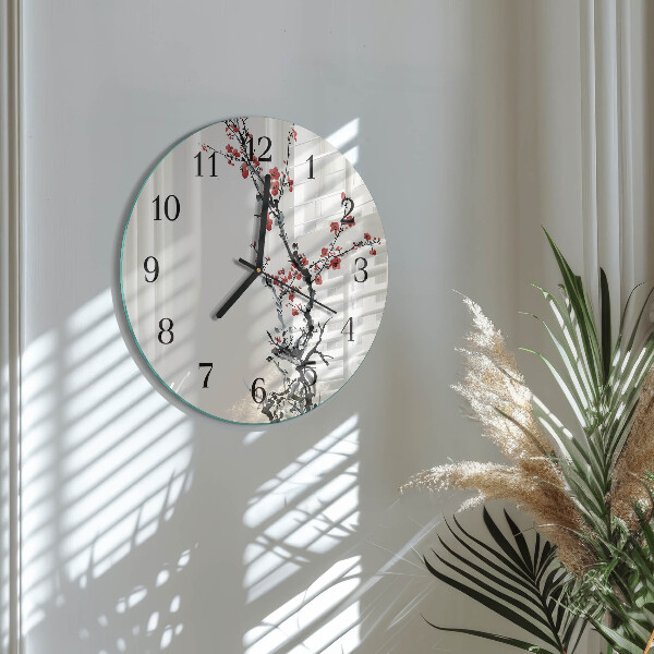 Reloj de pared redondo Flores