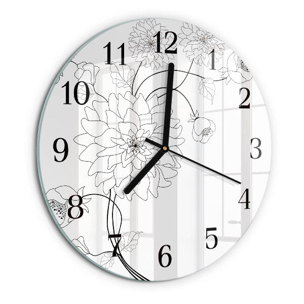Reloj de pared redondo Flores