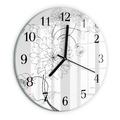 Reloj de pared redondo Flores