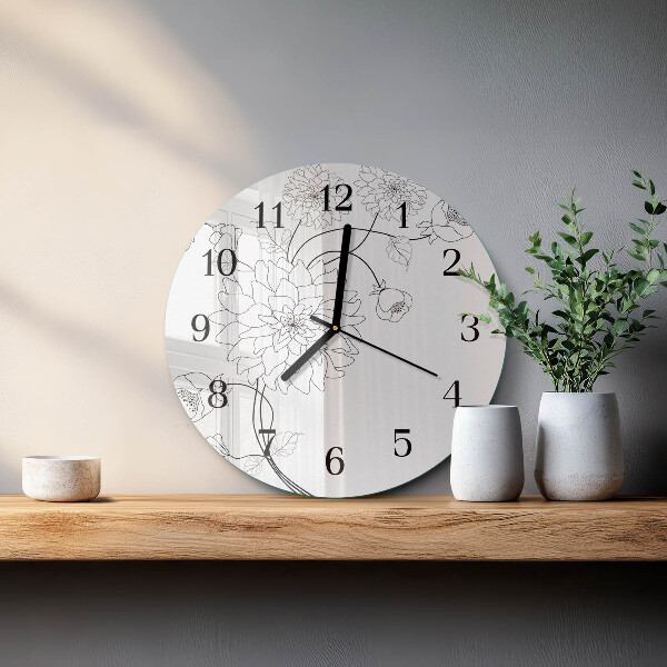 Reloj de pared redondo Flores