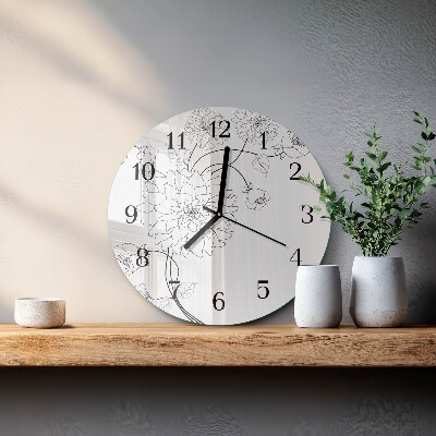 Reloj de pared redondo Flores