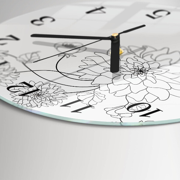 Reloj de pared redondo Flores