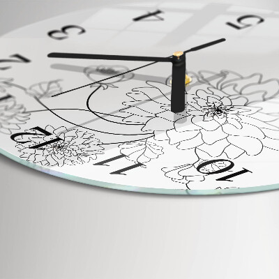 Reloj de pared redondo Flores