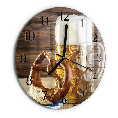 Reloj de pared redondo Pretzel de cerveza