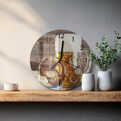 Reloj de pared redondo Pretzel de cerveza