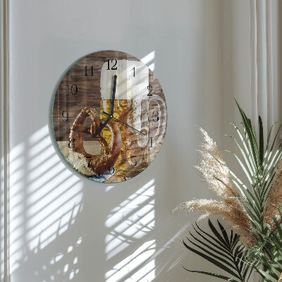 Reloj de pared redondo Pretzel de cerveza