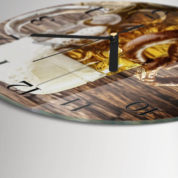 Reloj de pared redondo Pretzel de cerveza