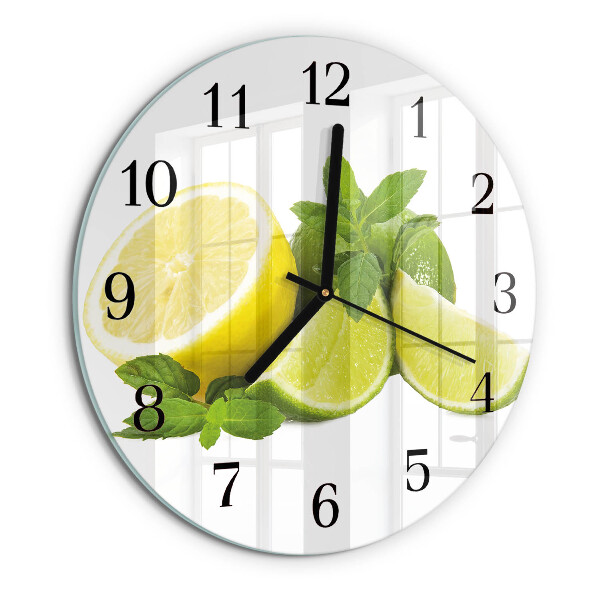 Reloj de pared redondo Menta de limón