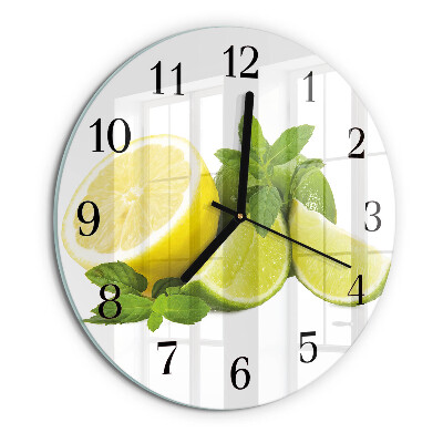 Reloj de pared redondo Menta de limón