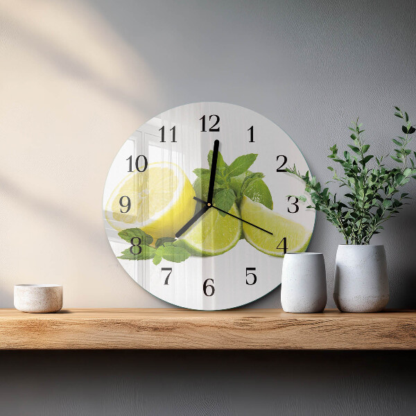 Reloj de pared redondo Menta de limón