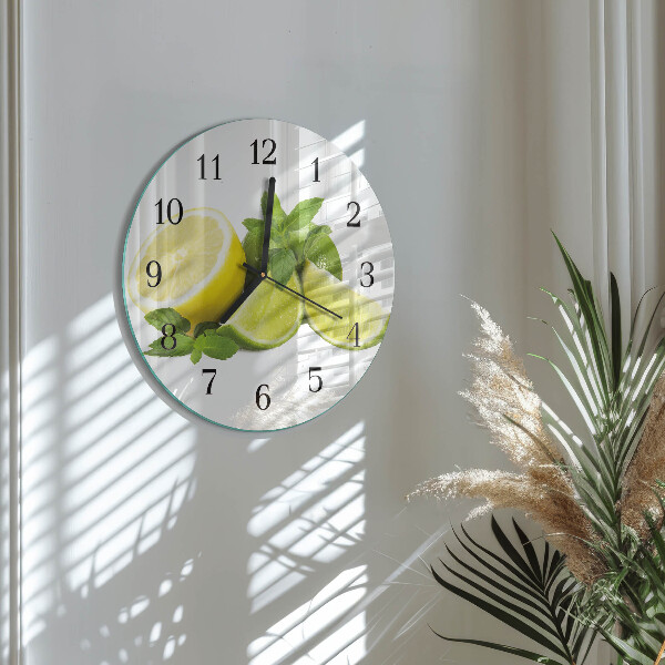 Reloj de pared redondo Menta de limón