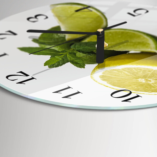 Reloj de pared redondo Menta de limón