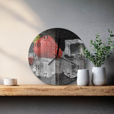 Reloj de pared redondo Helado de fresa