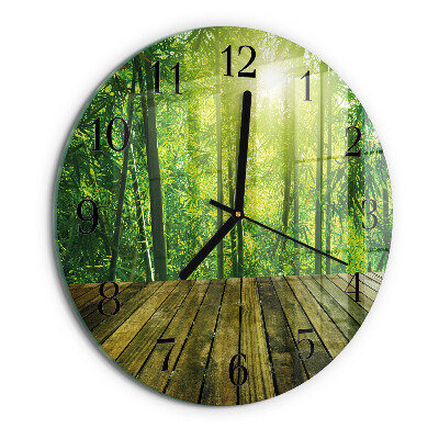 Reloj de pared redondo Bambú
