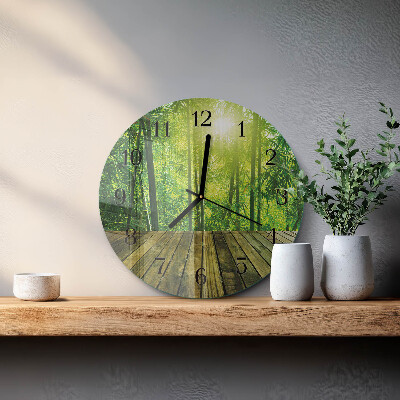Reloj de pared redondo Bambú