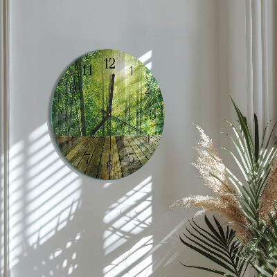 Reloj de pared redondo Bambú
