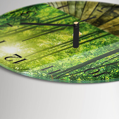 Reloj de pared redondo Bambú