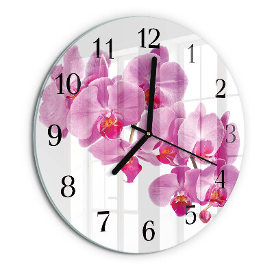 Reloj de pared redondo Orquídea