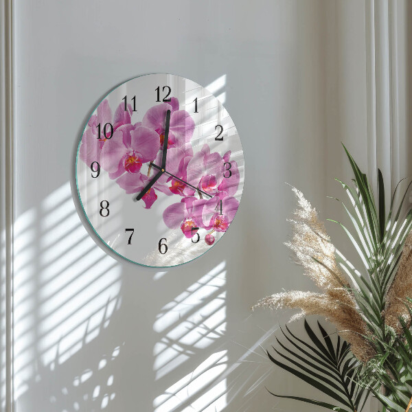 Reloj de pared redondo Orquídea
