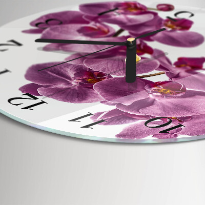 Reloj de pared redondo Orquídea