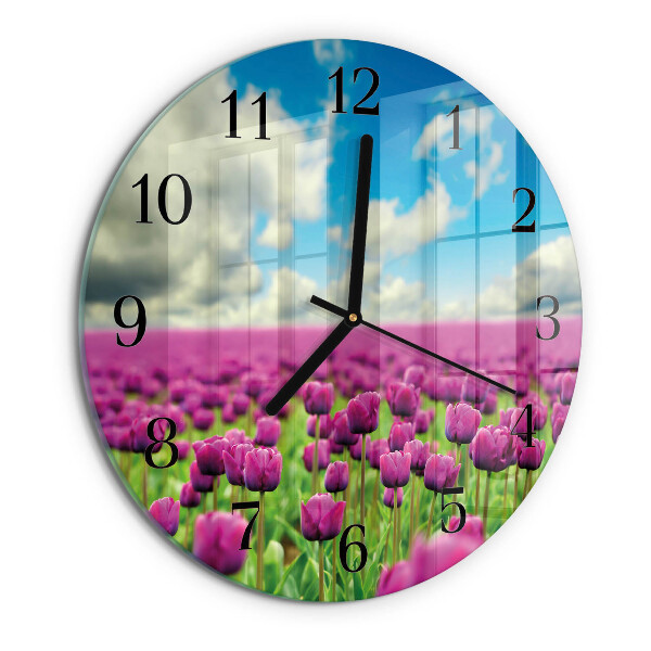 Reloj de pared redondo tulipanes