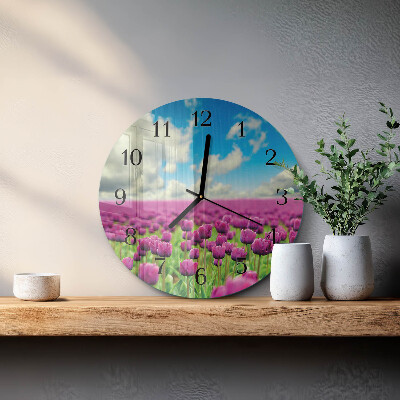 Reloj de pared redondo tulipanes