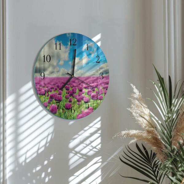 Reloj de pared redondo tulipanes