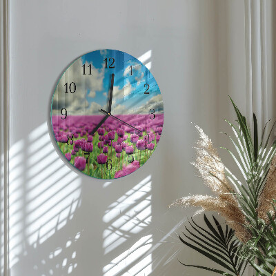Reloj de pared redondo tulipanes